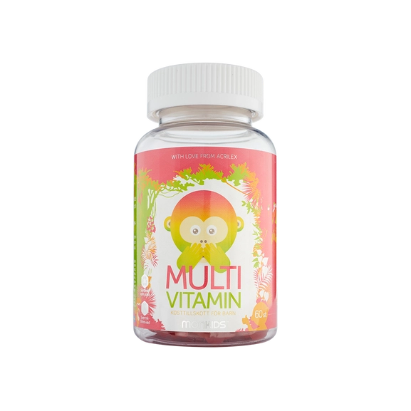 Monkids™ multivitamin bringebær smak