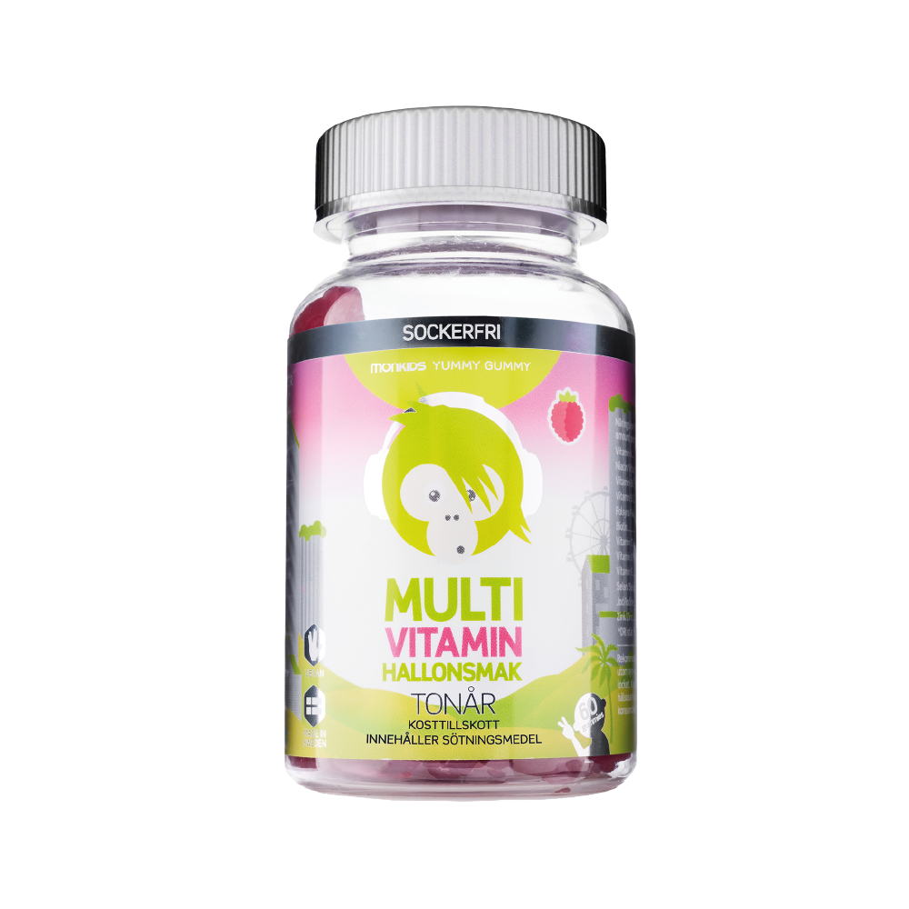 Multivitain Socerfri Hallon Tonår