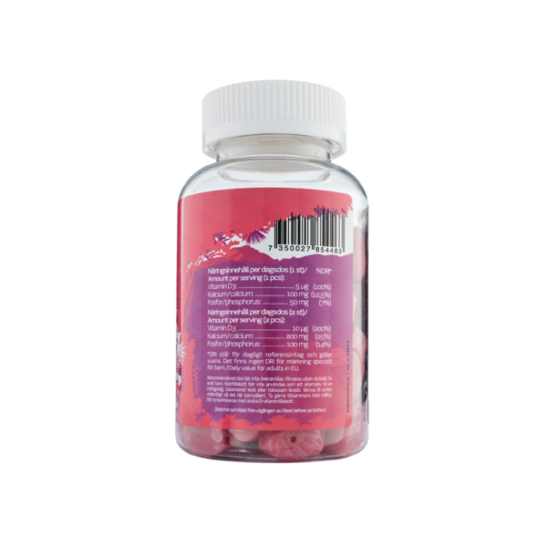 Monkids™ D-vitamin Kalcium jordgubb barn vitaminer näringsinnehåll